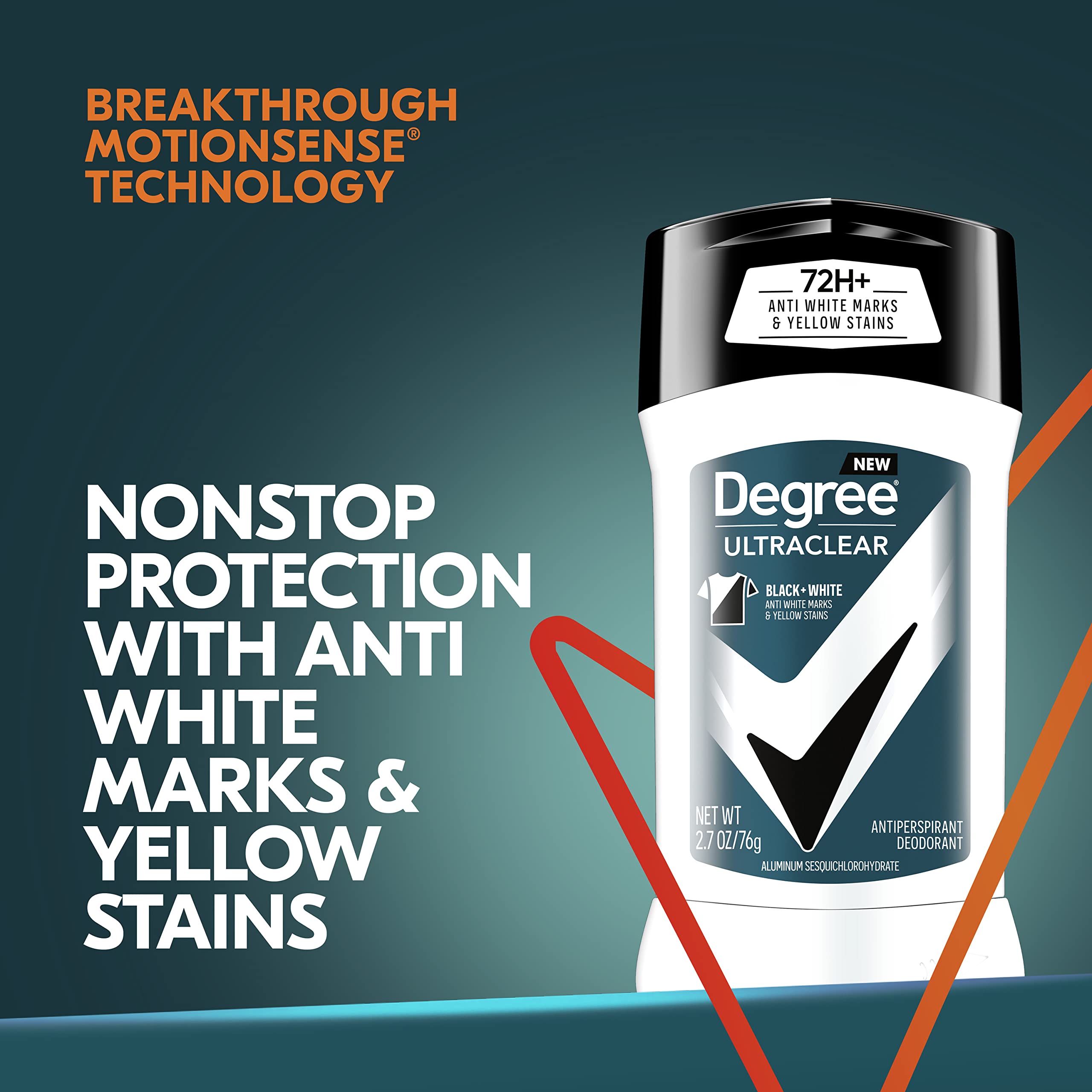 Degree Ultraclear provides 72-hour sweat and odor protection.