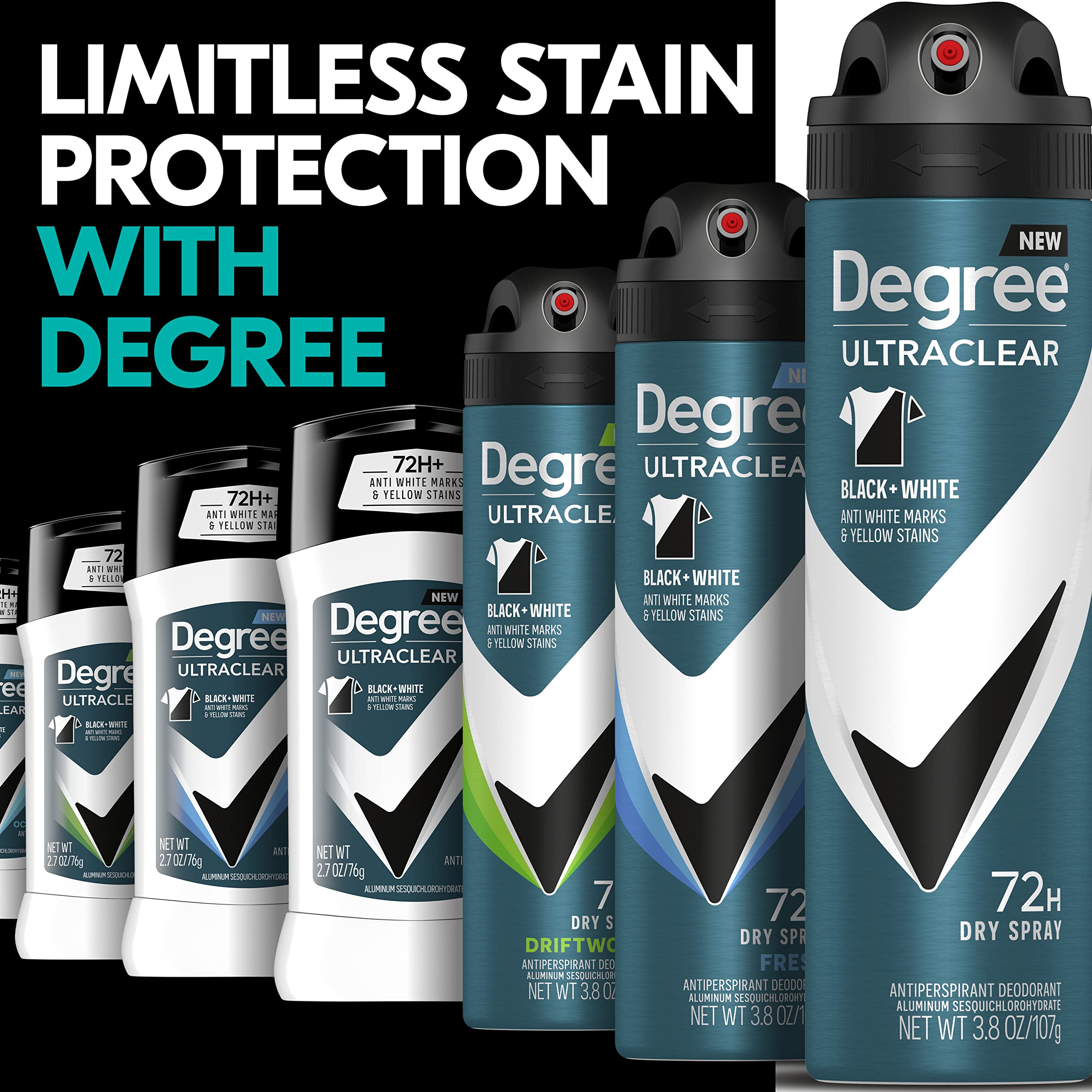 Degree Ultraclear warm-woody scent helps you feel fresh.