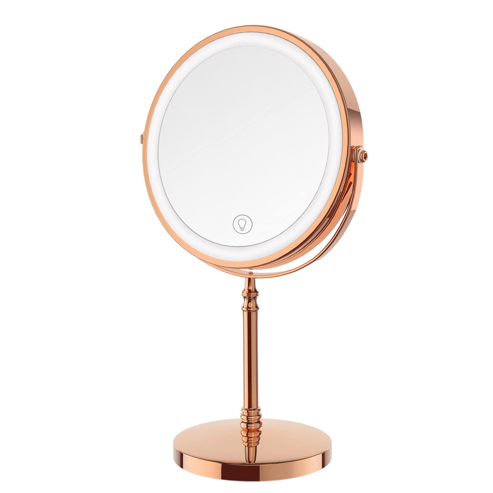 DEIOVWXS lighted makeup mirror with 8-inch ring light for precise makeup prep.