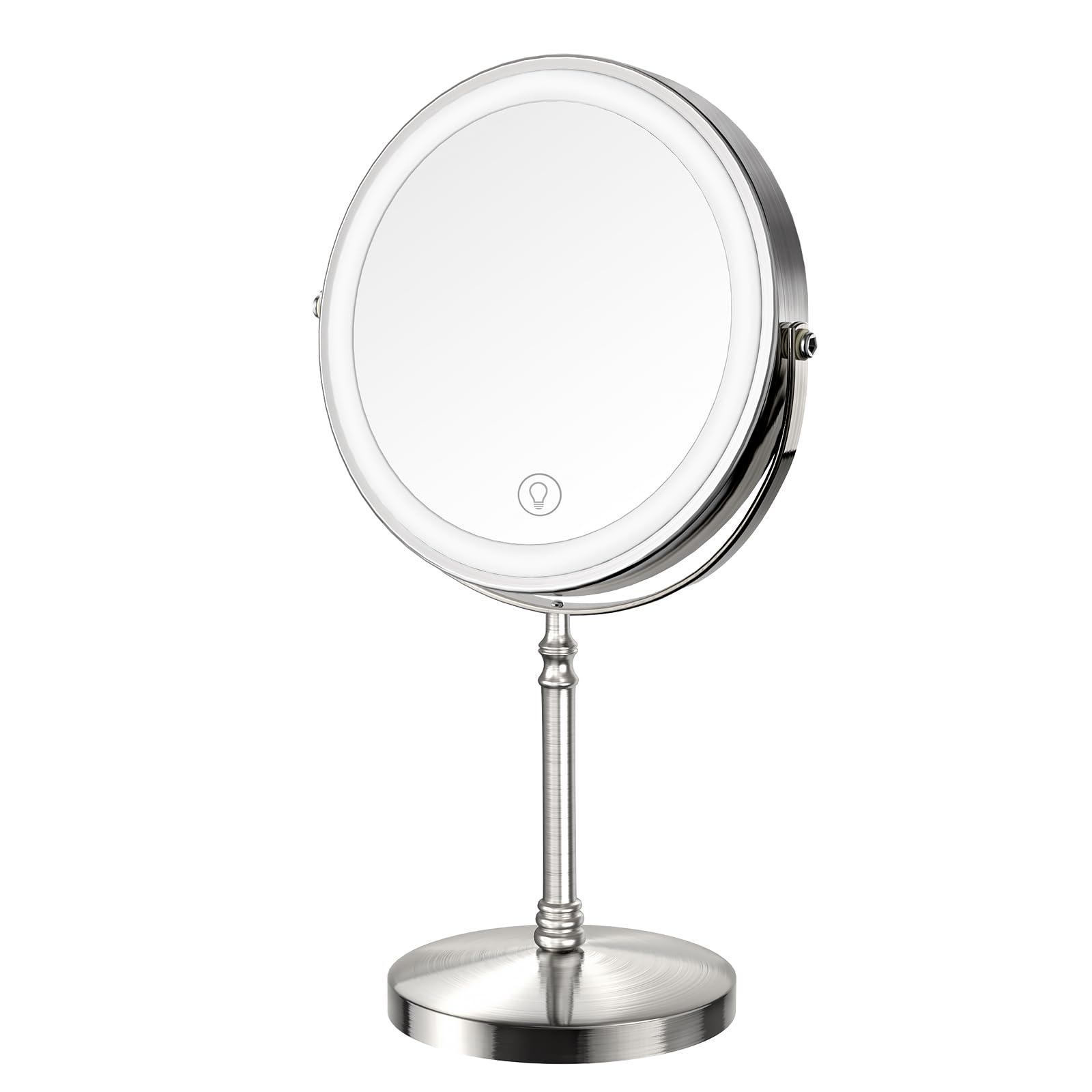 DEIOVWXS 8-inch lighted makeup mirror for precise makeup application with wide view