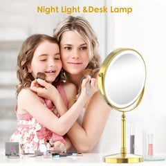 DEIOVWXS lighted makeup mirror LED color temperature options simulate different lighting environments for accuracy.