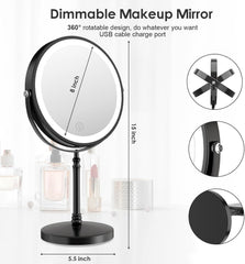 DEIOVWXS Lighted Makeup Mirror 10x magnification enables detailed brow shaping.