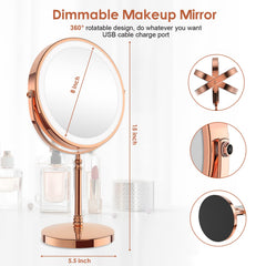 DEIOVWXS makeup mirror with 3 color temperatures helps compare looks in different lighting.