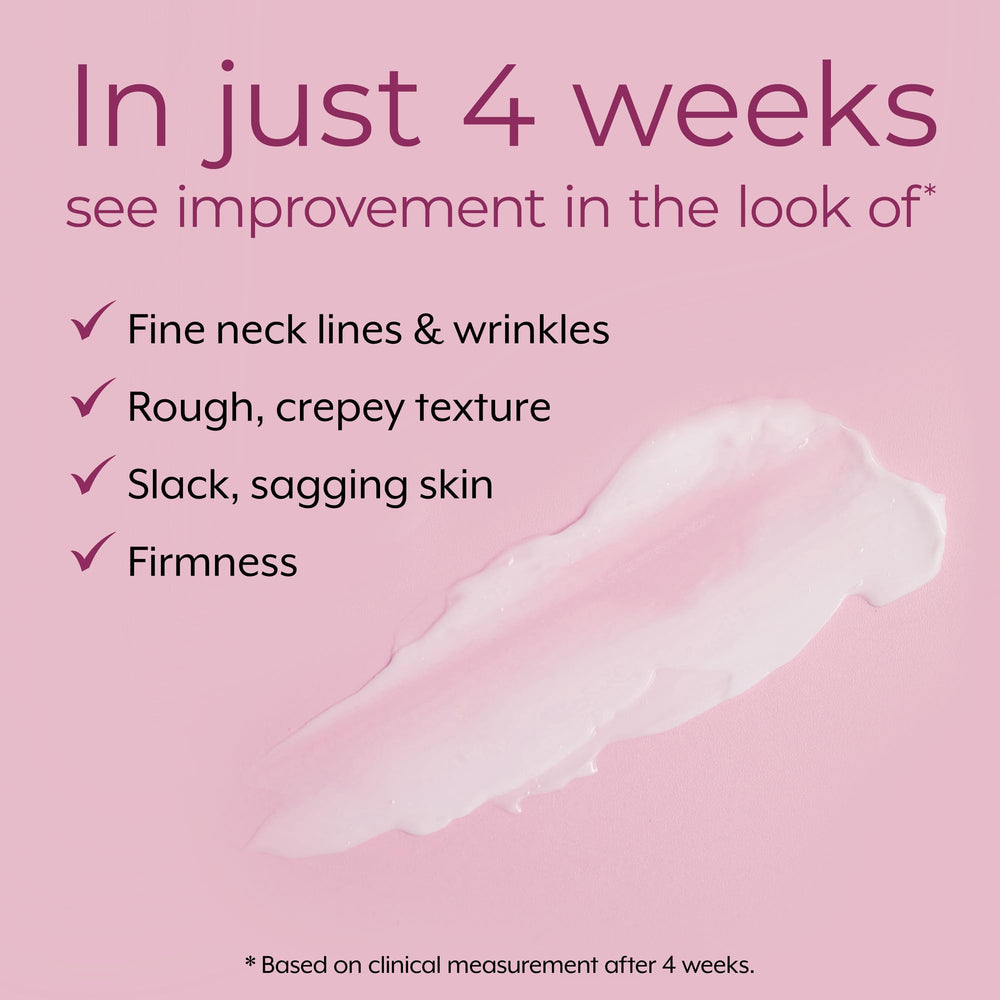DEKLIDERM Neck Firming Cream bottle on shelf illustrates daily neck care