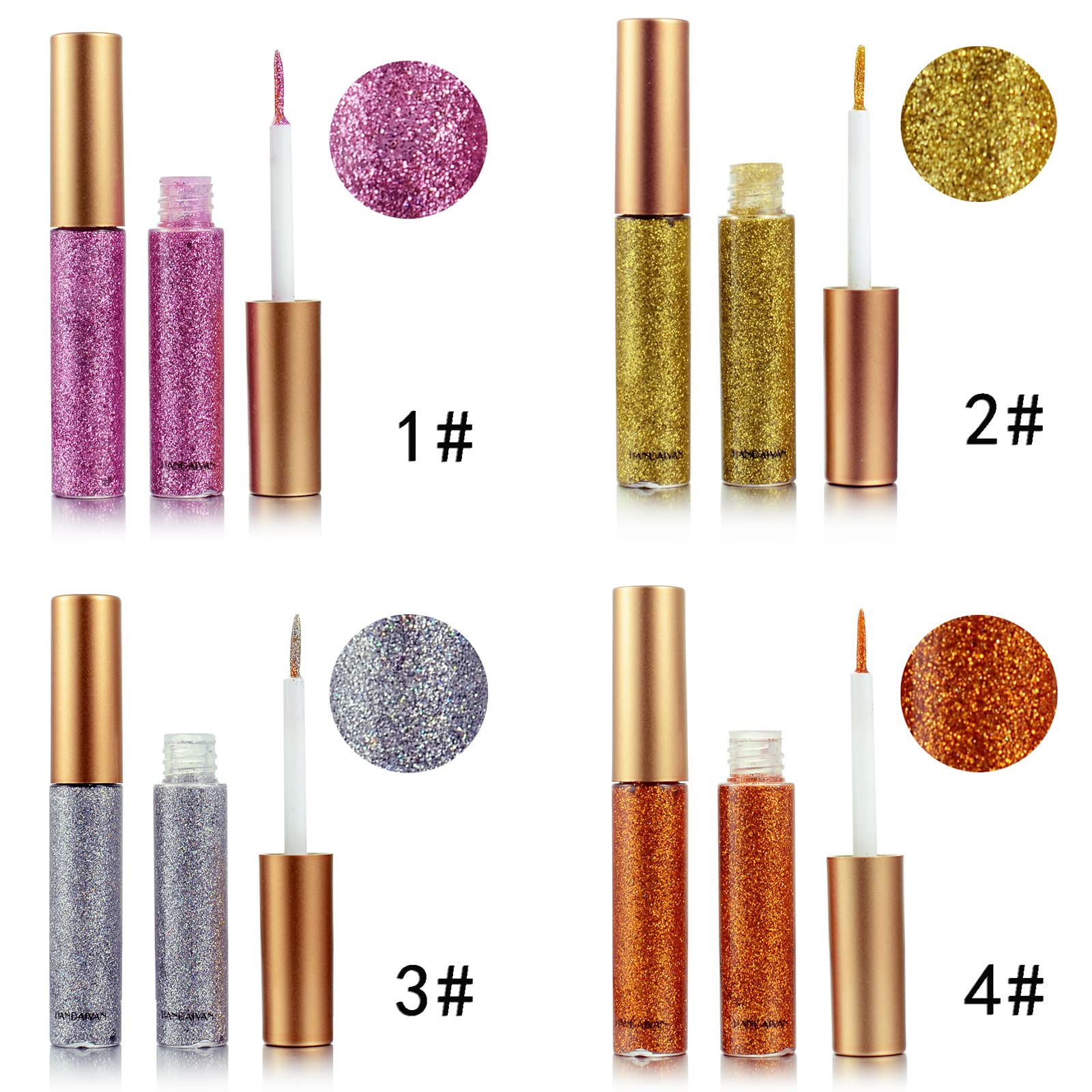DekRion Glitter-Eyeliner color-wheel reveals vibrant colors for versatile looks