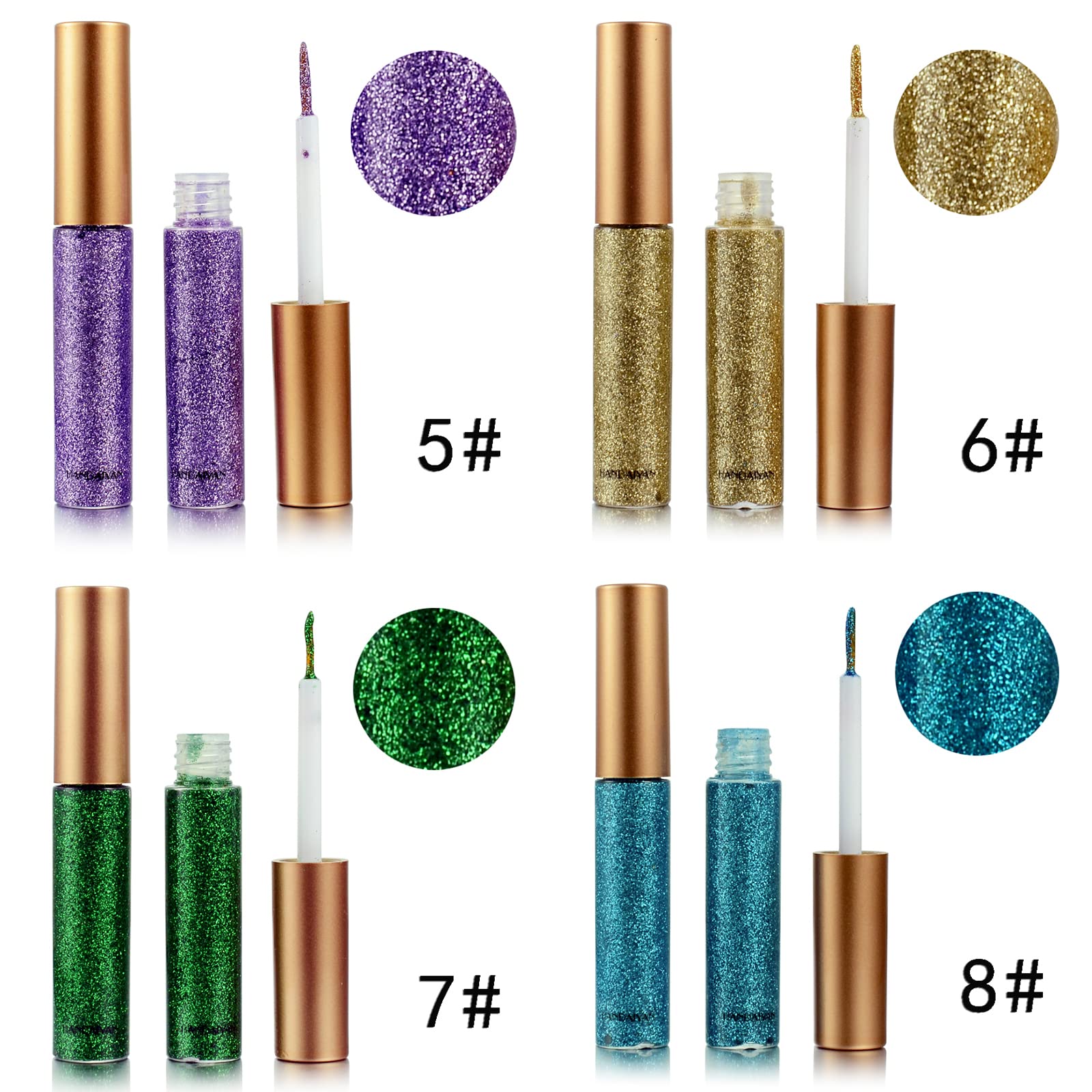 DekRion Glitter-Eyeliner on-eye example with sparkling finish