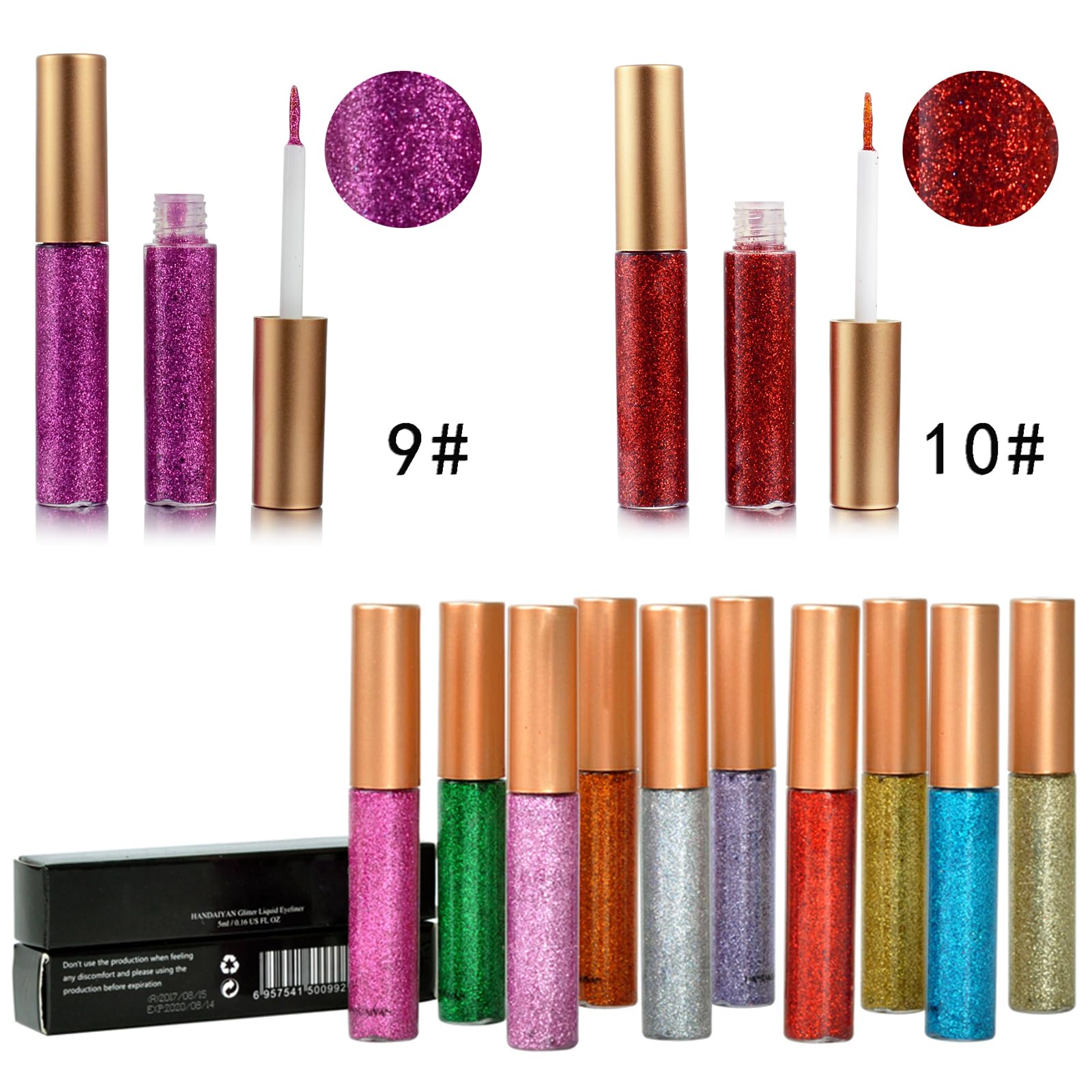 DekRion Glitter-Eyeliner packaging highlights compact, travel-friendly design