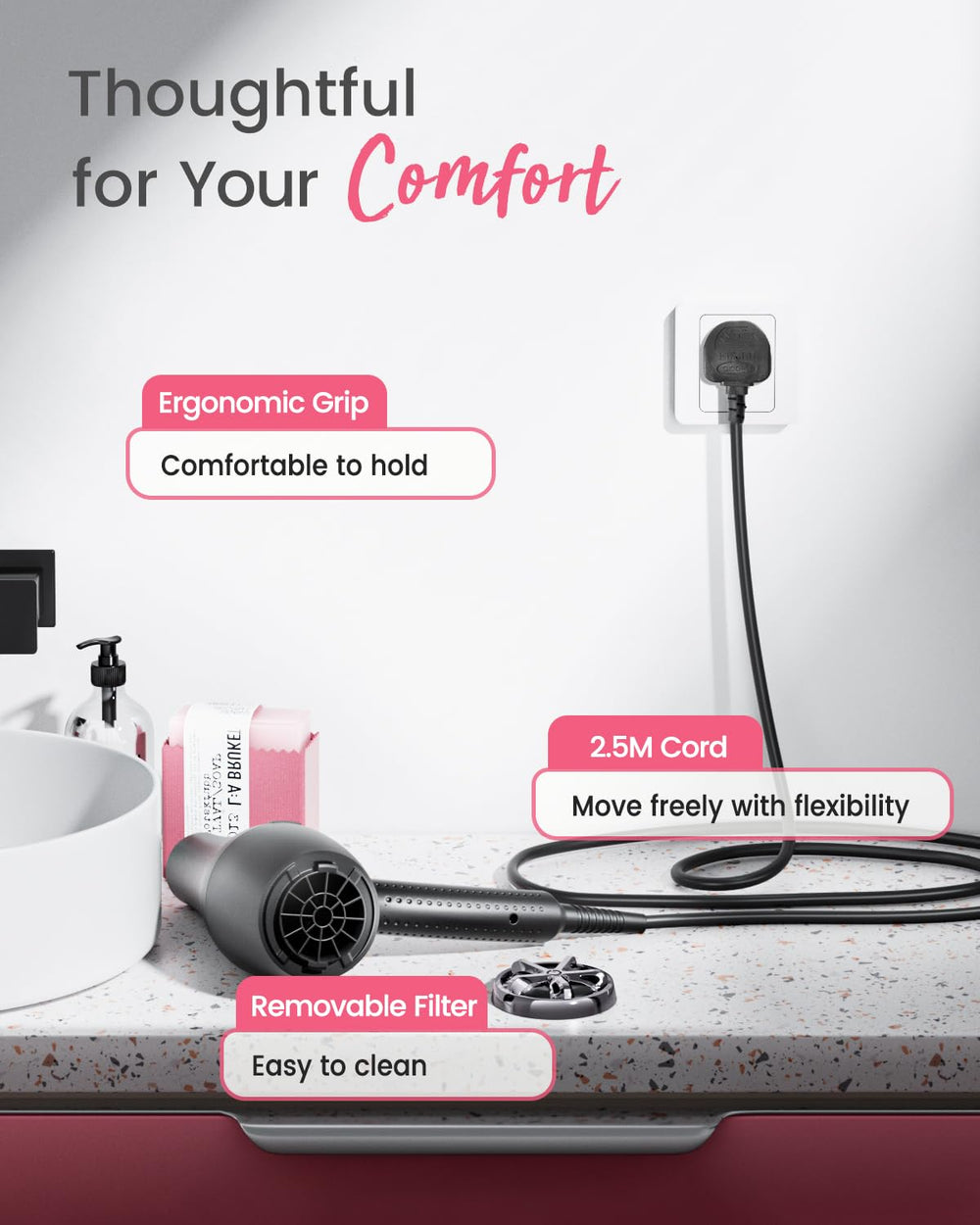Dekuri ionic technology highlights high-concentration ions for frizz control