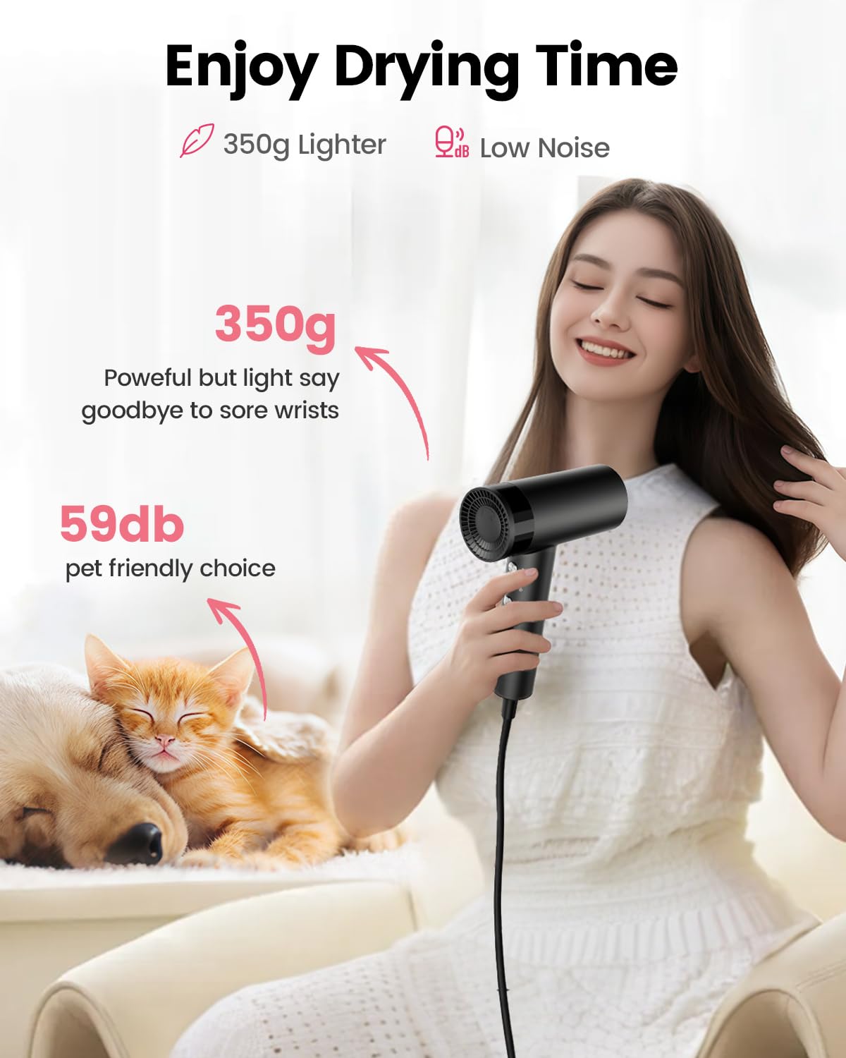 Dekuri hair dryer LED display showing settings