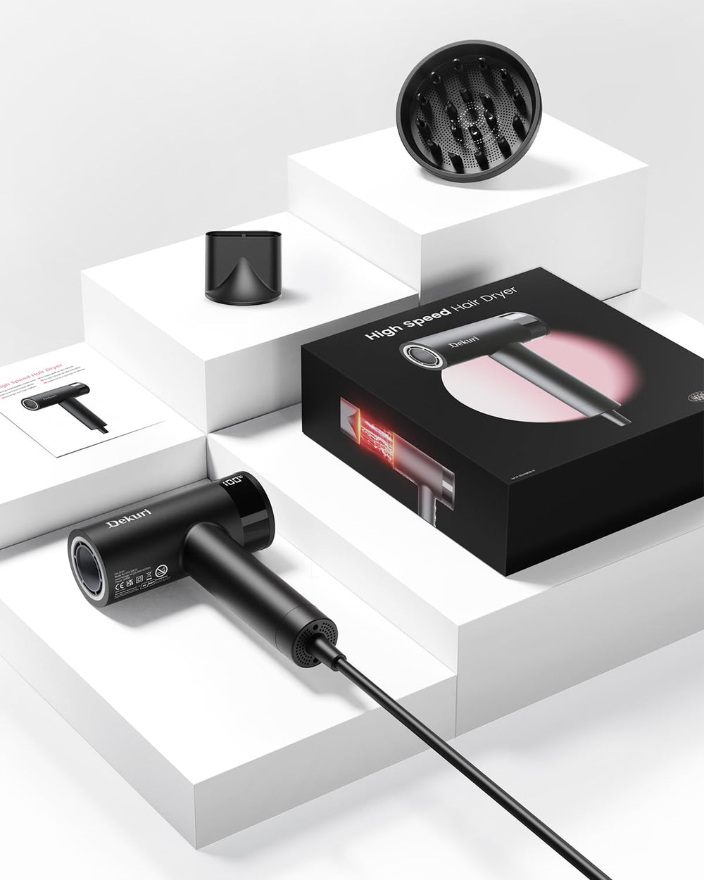 Dekuri hair dryer lightweight 350 g for easy handling
