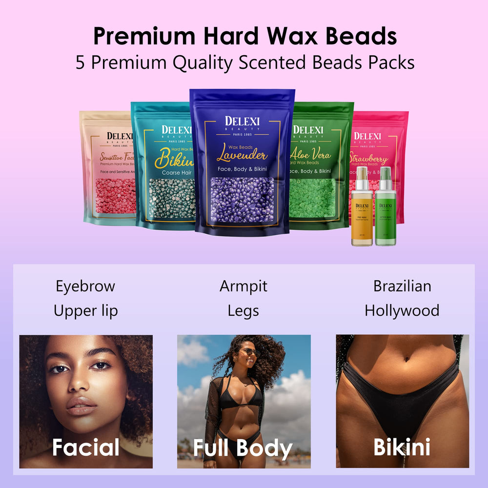 DELEXI bikini-area waxing depiction emphasizes comfortable, targeted use