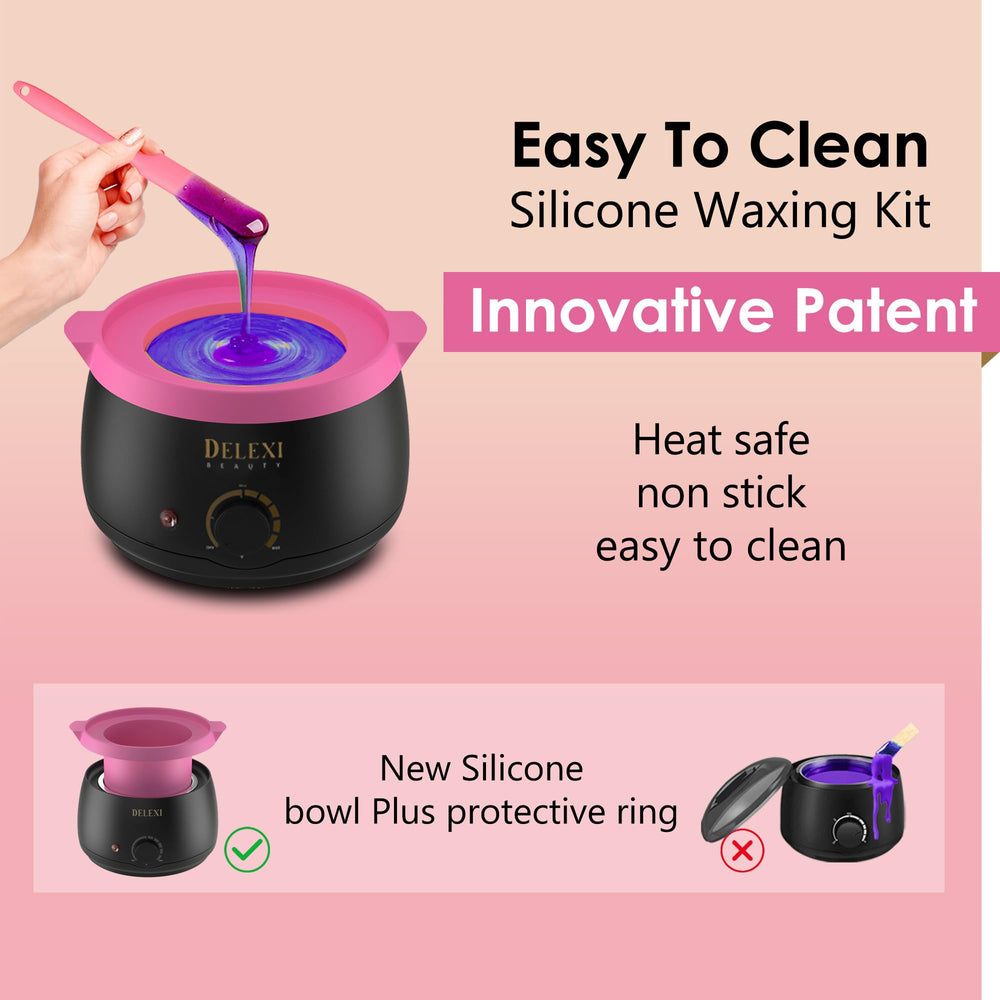 DELEXI silicone bowls help mess-free, precise waxing sessions at home