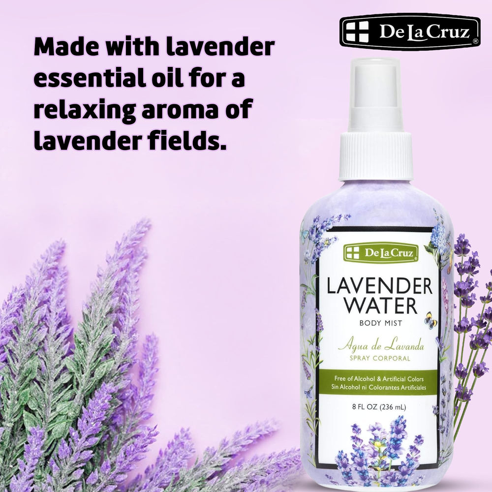 De La Cruz Lavender Pillow Mist for restful sleep aroma.