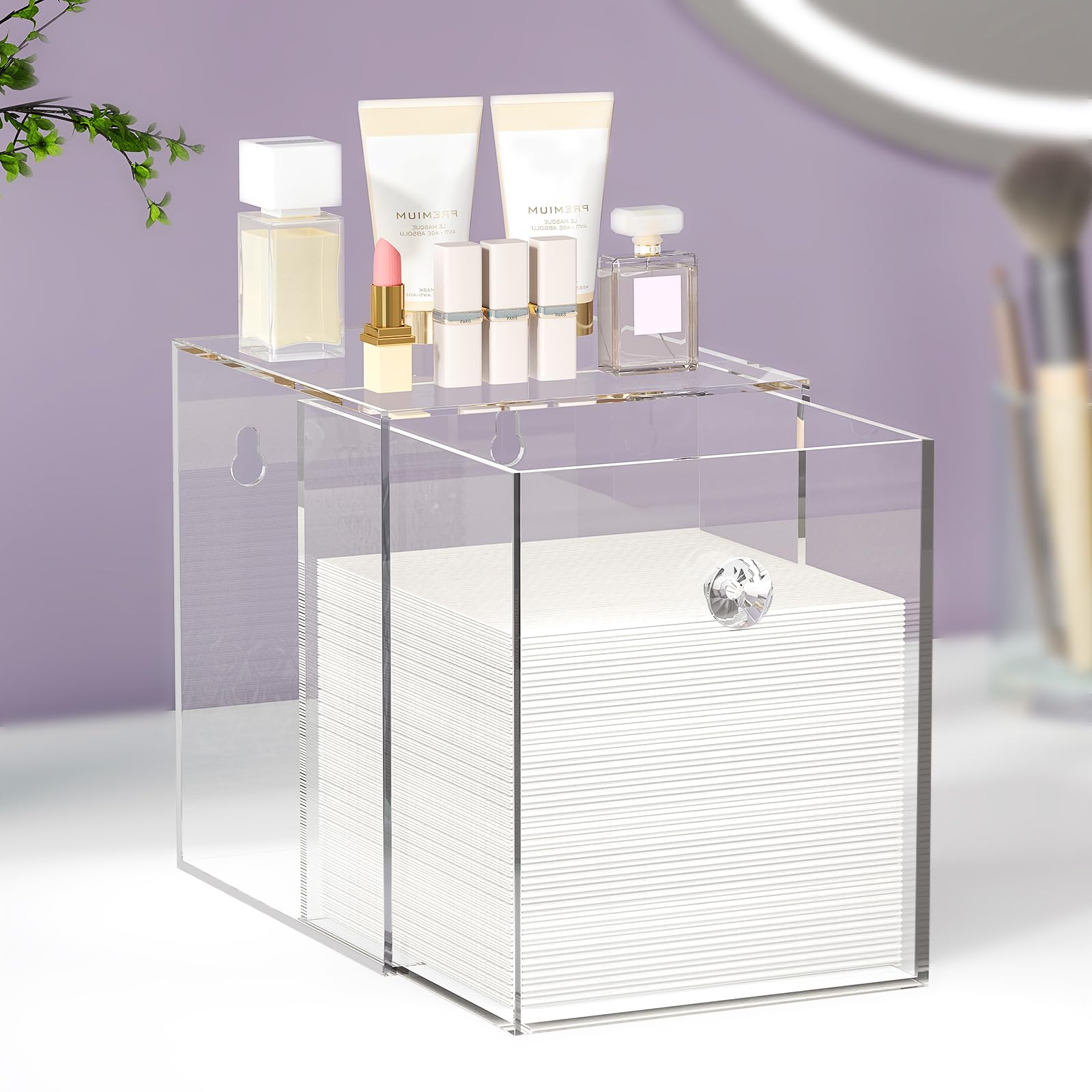 Delamu Clear Stackable Drawers for visible organization at a glance.