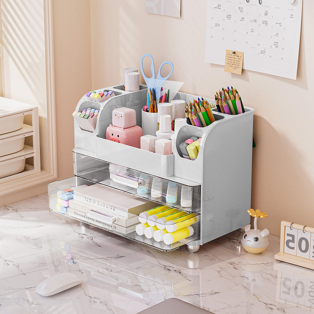 Delamu assembly-ready makeup organizer displayed after quick setup.