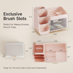 Delamu makeup organizer brush holders keeping brushes upright for safe storage