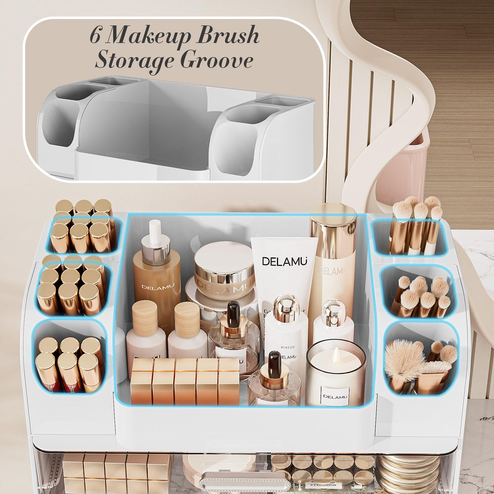 Delamu drawer handles close-up highlight smooth, durable metal hardware.
