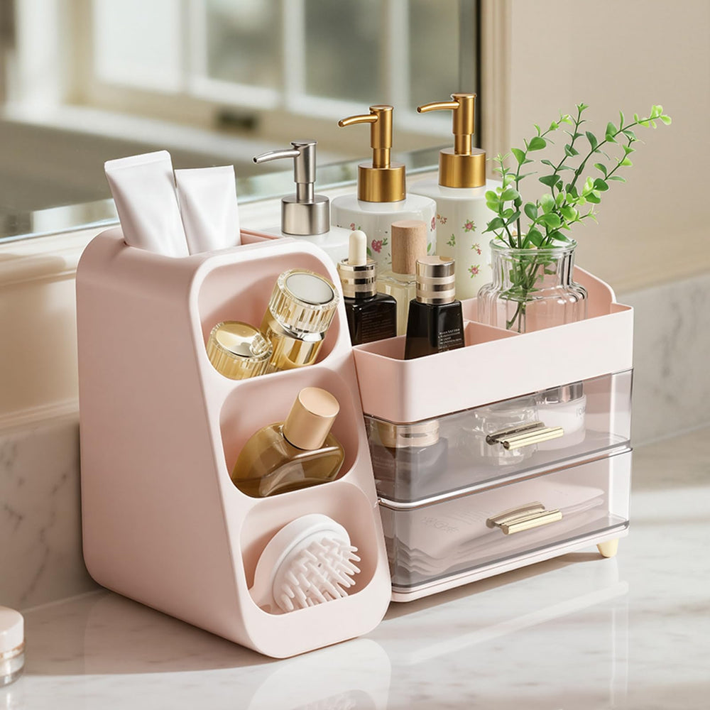 Delamu makeup organizer easy-clean surface wipeable with a damp cloth