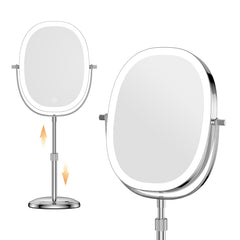 Delanges 9-inch makeup mirror with lights, adjustable height for family use