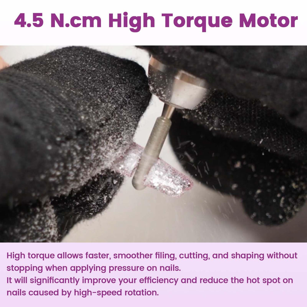 Delanie nail drill with smart screen displays speed and direction for precise control.