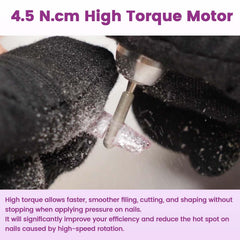 Delanie nail drill with smart screen displays speed and direction for precise control.