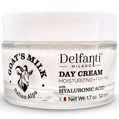 Delfanti-Milano goats milk hyaluronic day cream front view for hydrating and firming facial care.