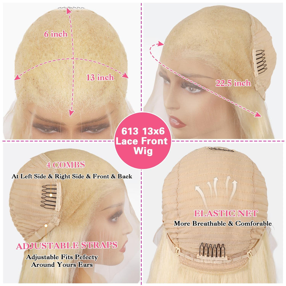Deloni 613 HD lace-front wig straight-hair for versatile styling.