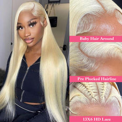Deloni 613 lace-front wig bleached-knots for a realistic hairline.
