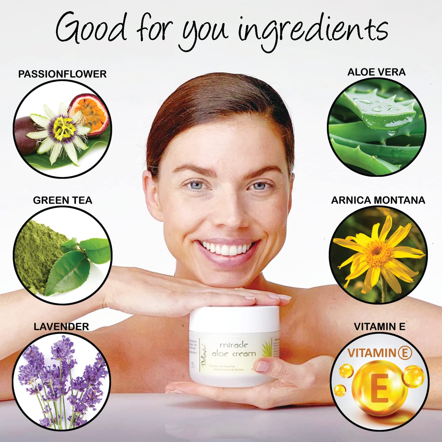 DELÚVIA Miracle Aloe Cream on the body application for dry skin care.