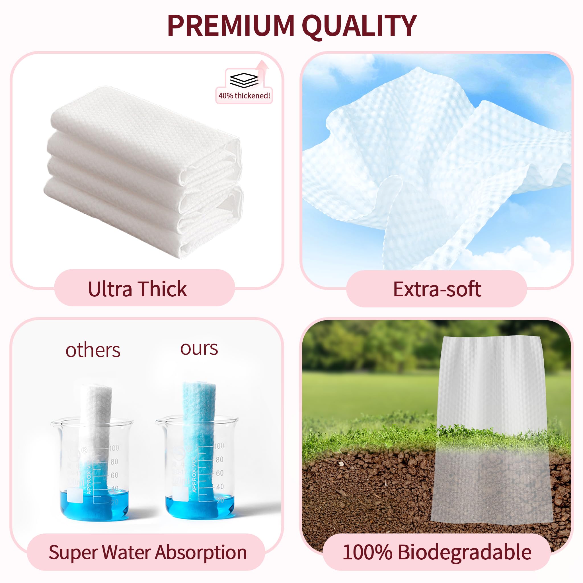 Deluwire Soft Dry Wipe wet-use scene shows reusable moistened wipes for gentle cleansing