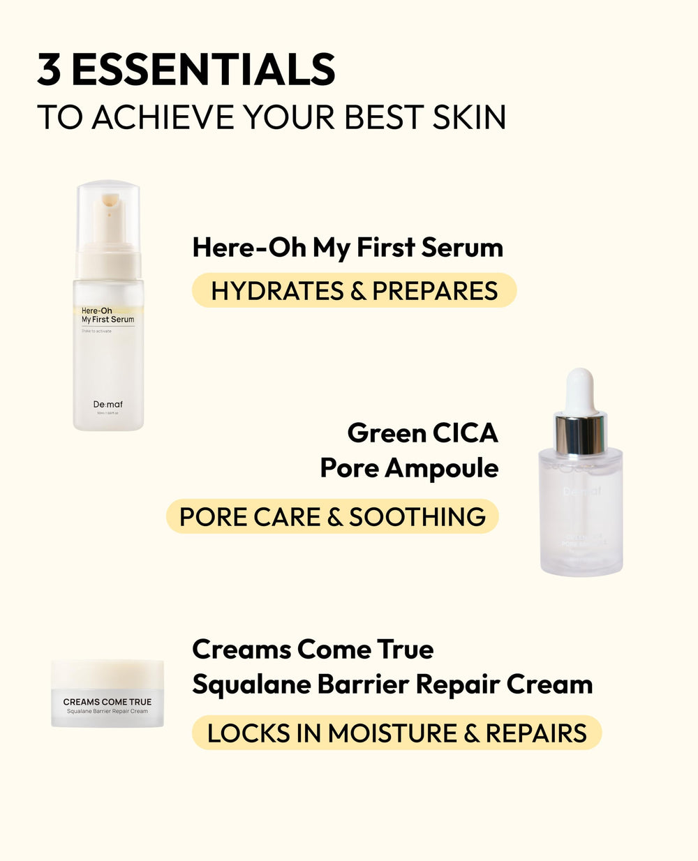 De:maf Welcome Skincare Kit Step 3 squalane barrier cream locks in moisture