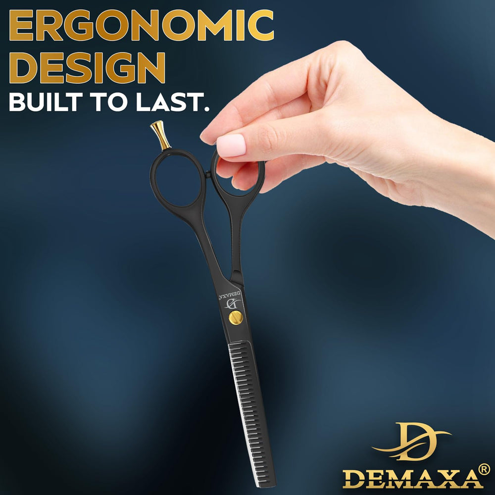 DEMAXA dry and wet hair trimming scenario showcasing versatile performance across textures.