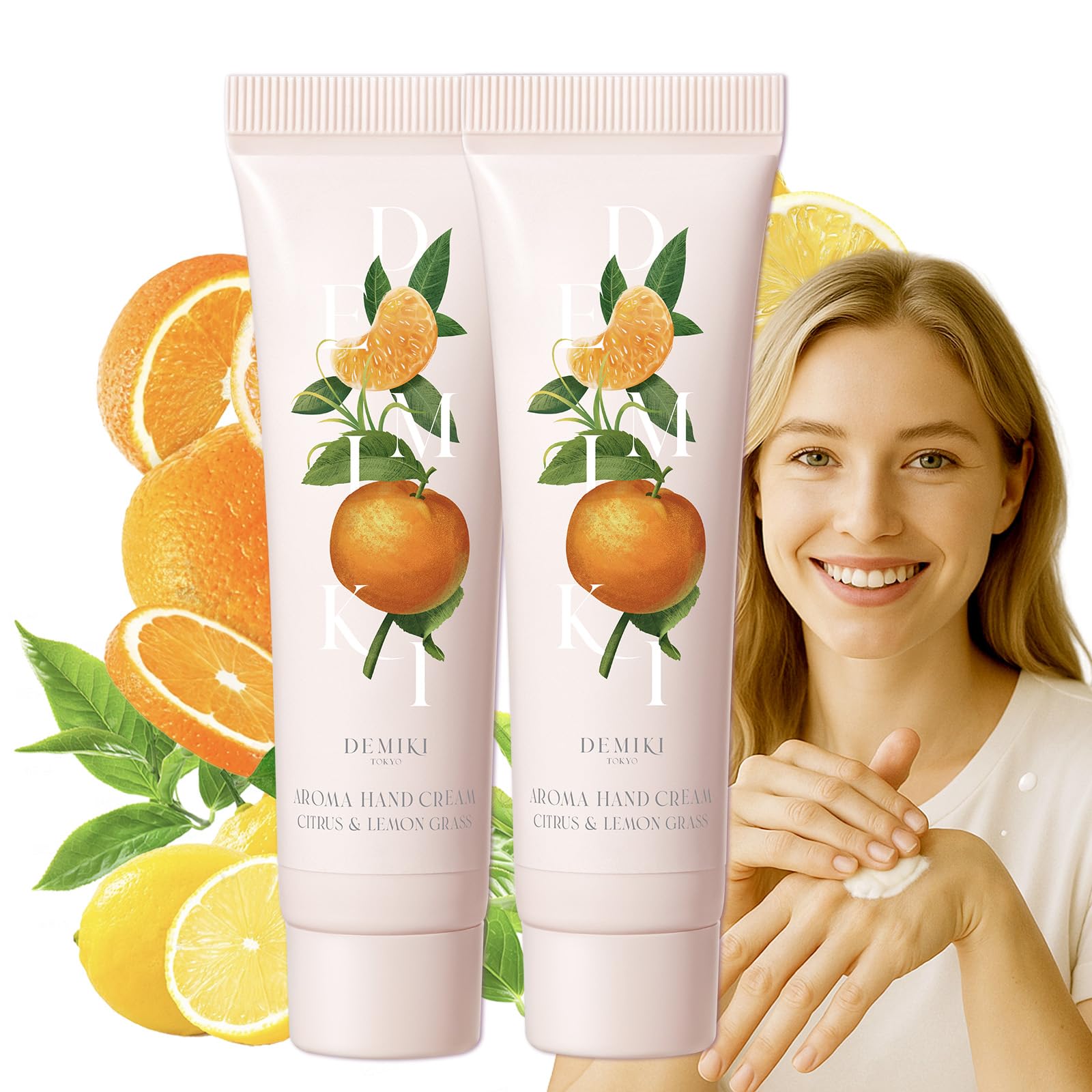 DEMIKI Shea Butter Hand Cream packaging front view signaling premium hydration on the go