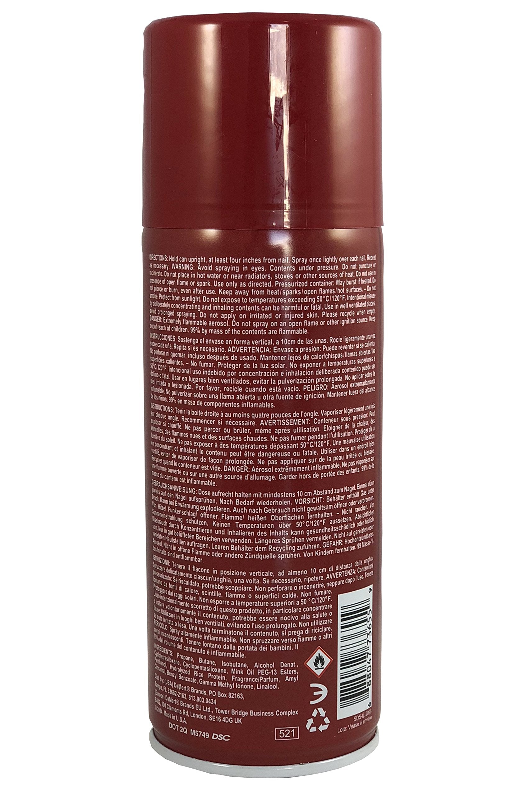 Demert Nail Enamel Dryer 3-pack bottles illustrate a glossy, fast-drying finish for nails.