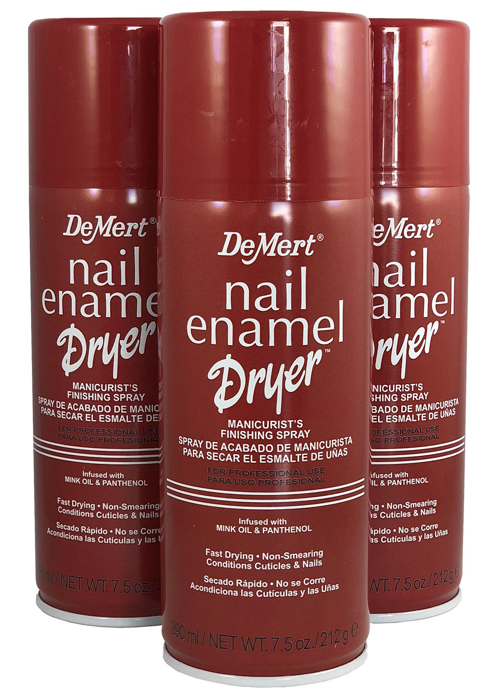 Demert Nail Enamel Dryer 3-Pack box shows quick-dry top coat for polished nails.