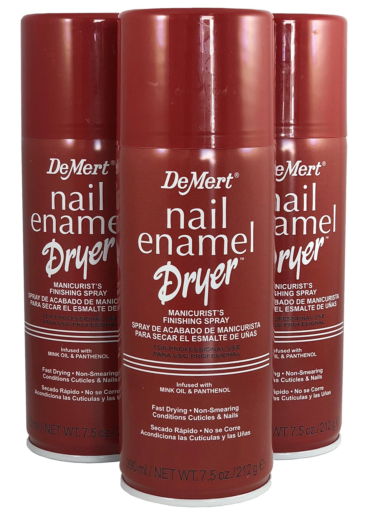 Demert Nail Enamel Dryer 3-Pack box shows quick-dry top coat for polished nails.