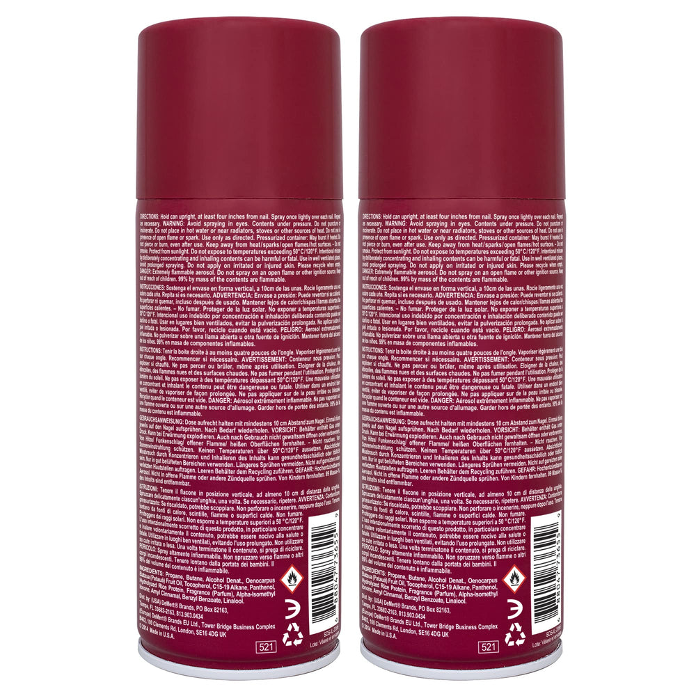 Demert Nail Enamel Dryer Spray can with mist, showcasing conditioning for cuticles and nails.