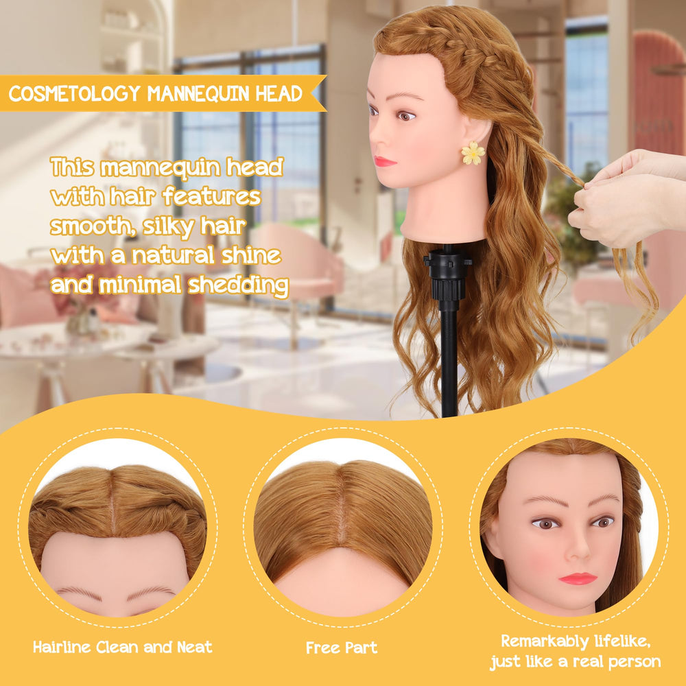 Demides mannequin head supports braiding and styling practice with realistic texture
