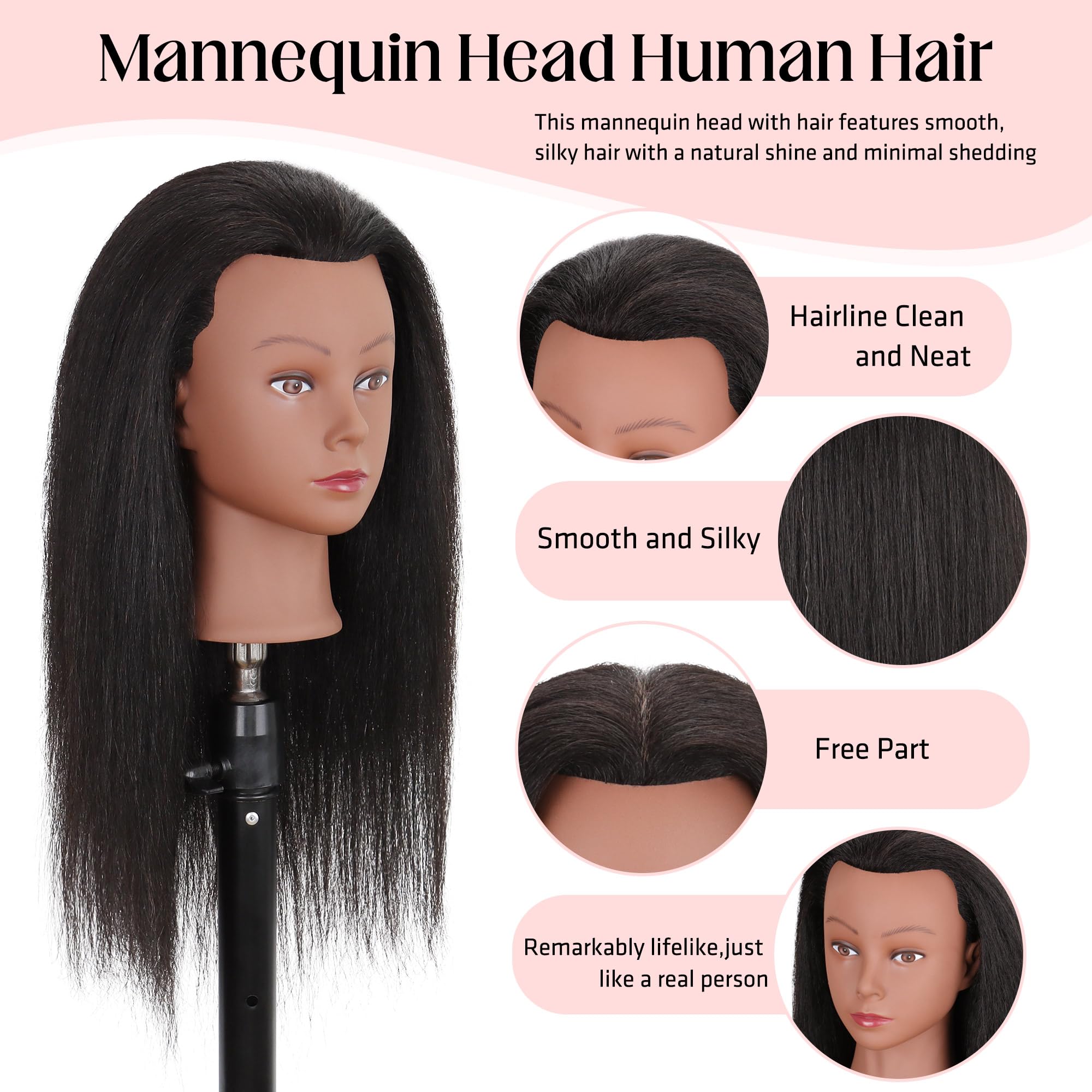 Demides mannequin head clamp stand setup showing secure mounting for training