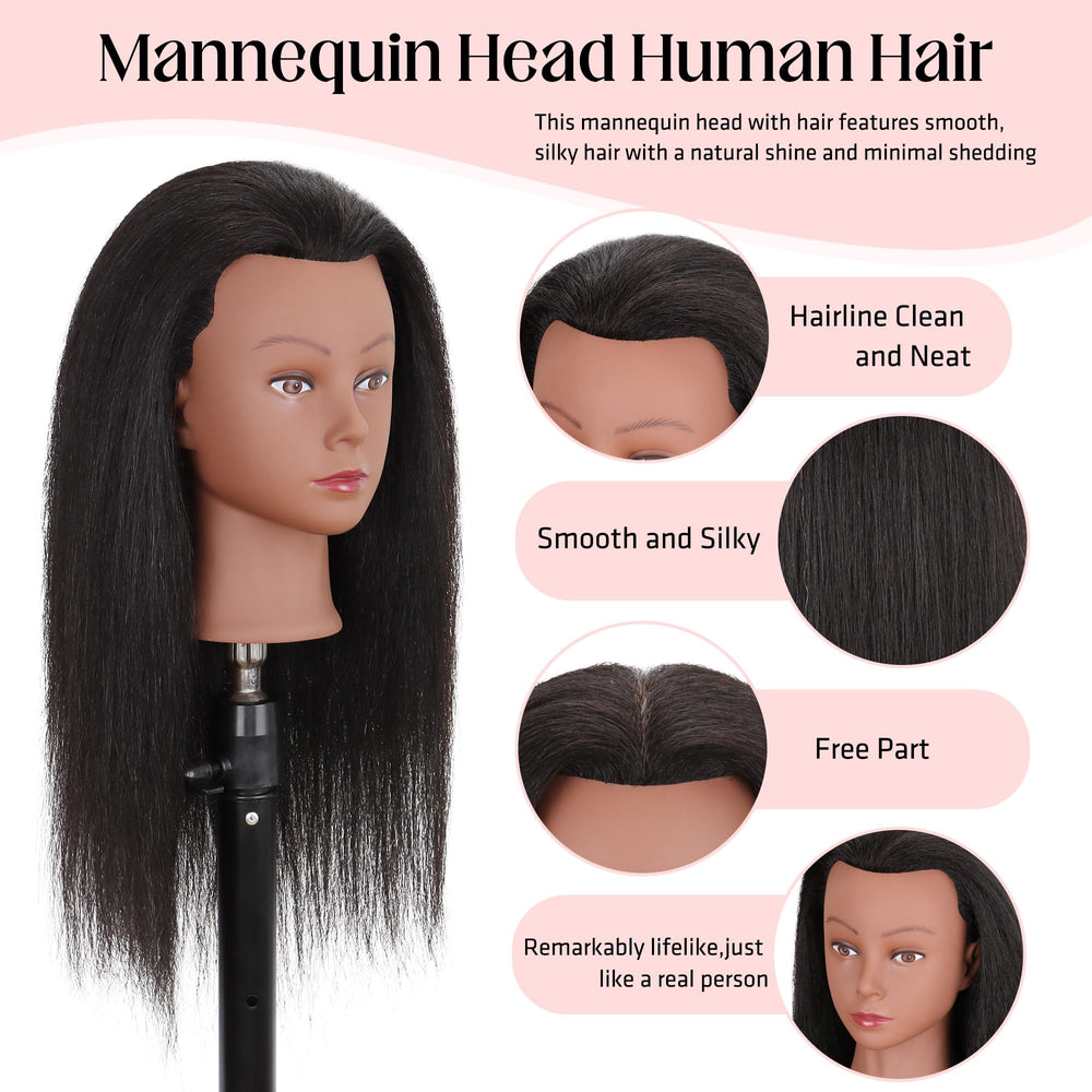 Demides mannequin head clamp stand setup showing secure mounting for training