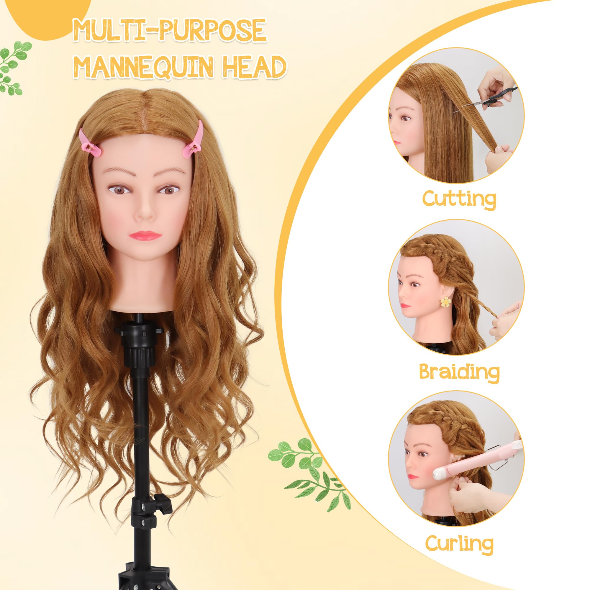 Demides mannequin head with clamp stand for secure, stable practice sessions