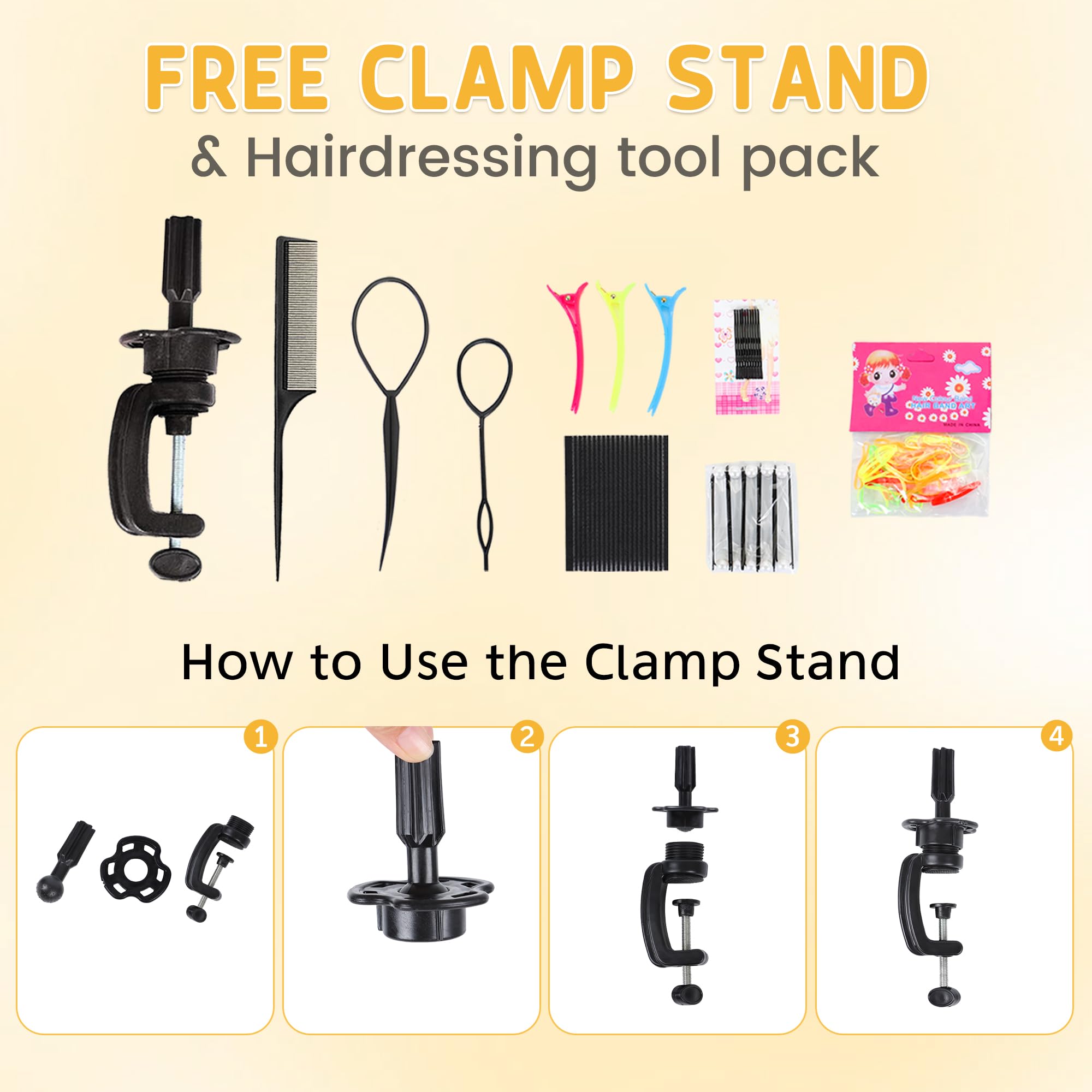Demides mannequin head packaging with tools demonstrates value and setup readiness