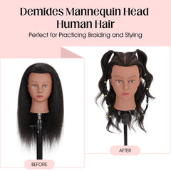 Demides mannequin head wash condition hair care closeup for washing and conditioning practice