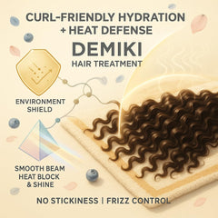 DEMIKI Hair Oil curls definition enhances bounce without stickiness during styling