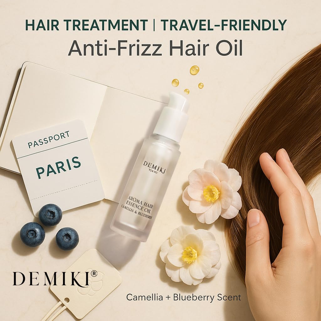 DEMIKI Hair Oil travel-size bottle ideal for on-the-go hair repair