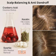 DEMIKI hydrolyzed keratin in shampoo for surface renewal benefits.