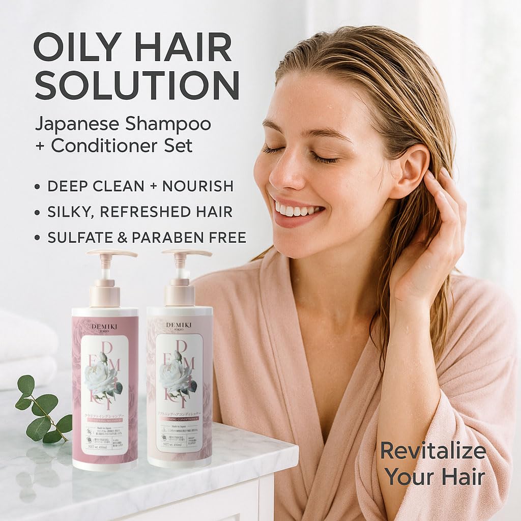 DEMIKI conditioner bottle ready to smooth and refresh post-wash hair.