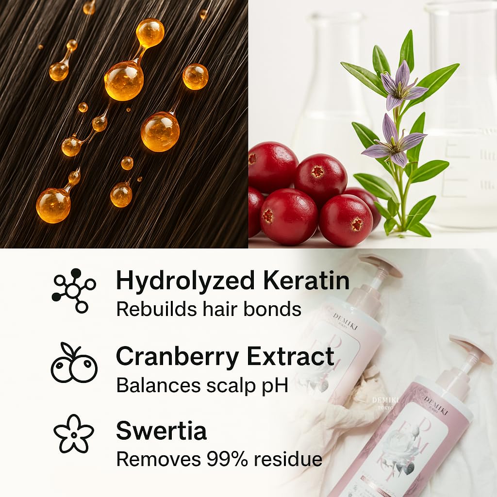 DEMIKI rose-scent shampoo foam captures organic rose scent for spa-like routine.