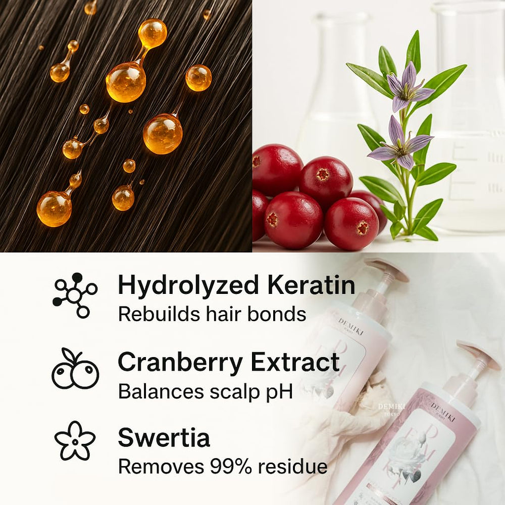 DEMIKI rose-scent shampoo foam captures organic rose scent for spa-like routine.