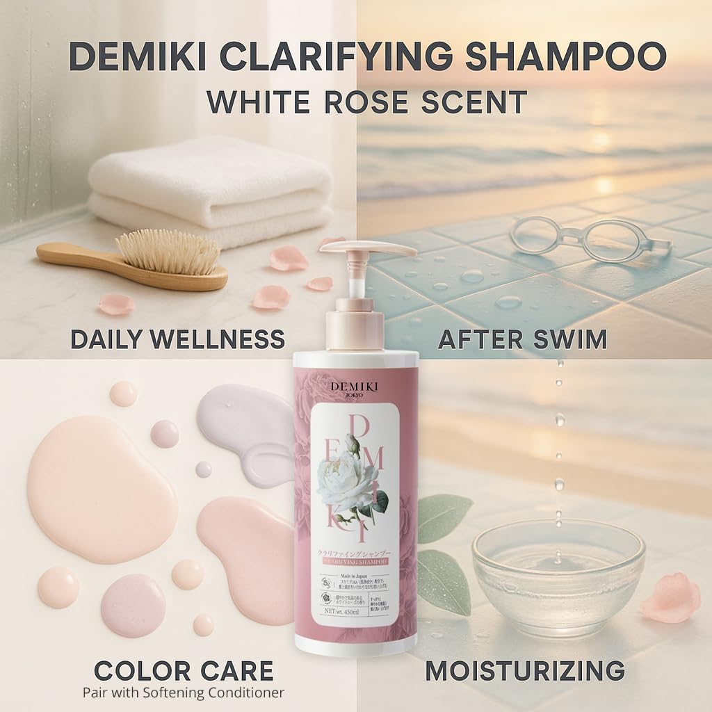 DEMIKI sulfate-free clarifying shampoo for gentle cleansing.